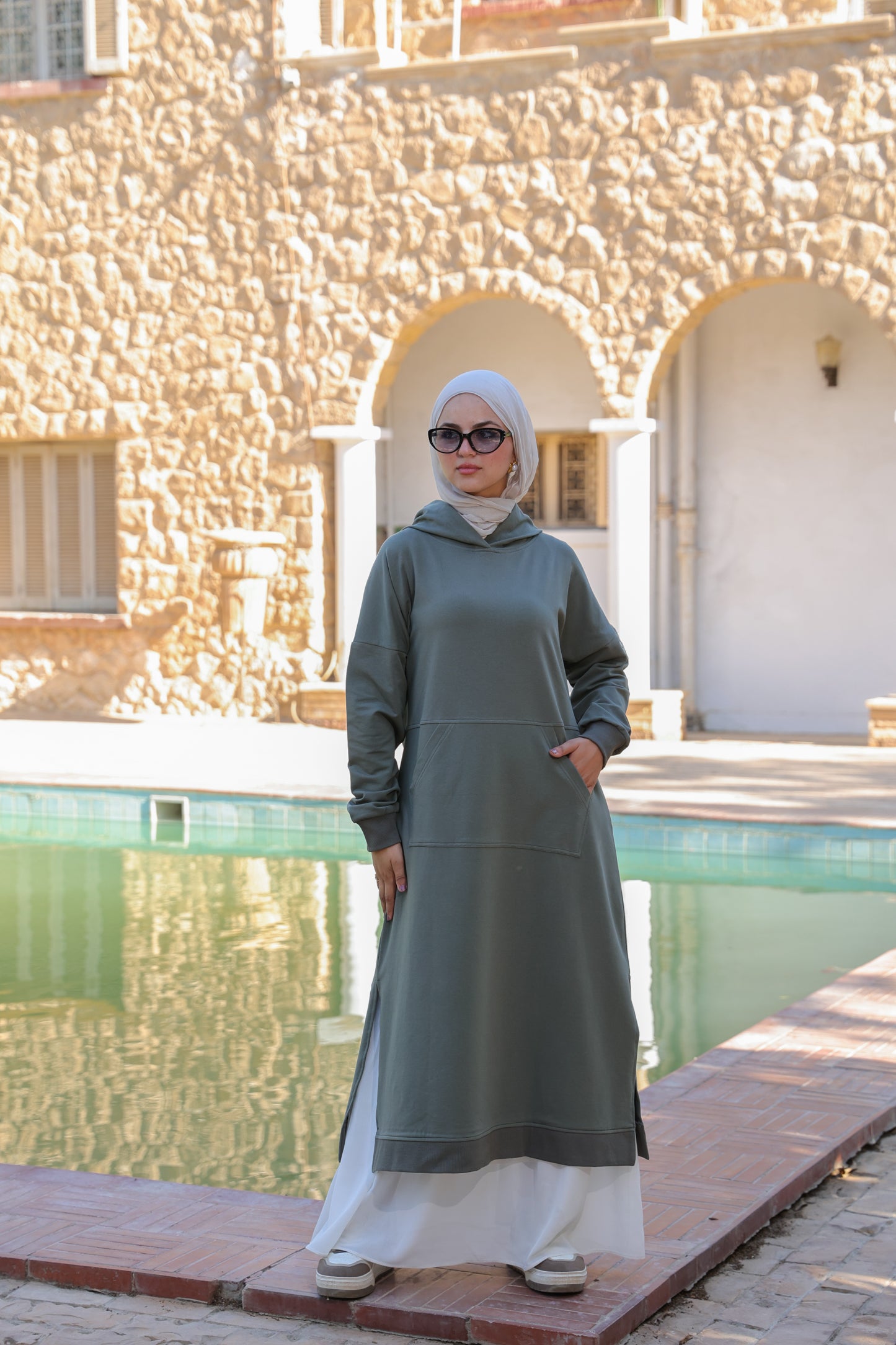 Lune Shirt Dress -Olive