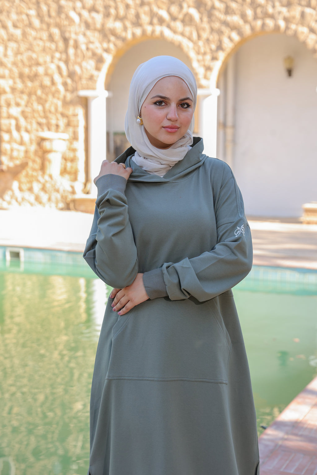 Lune Shirt Dress -Olive