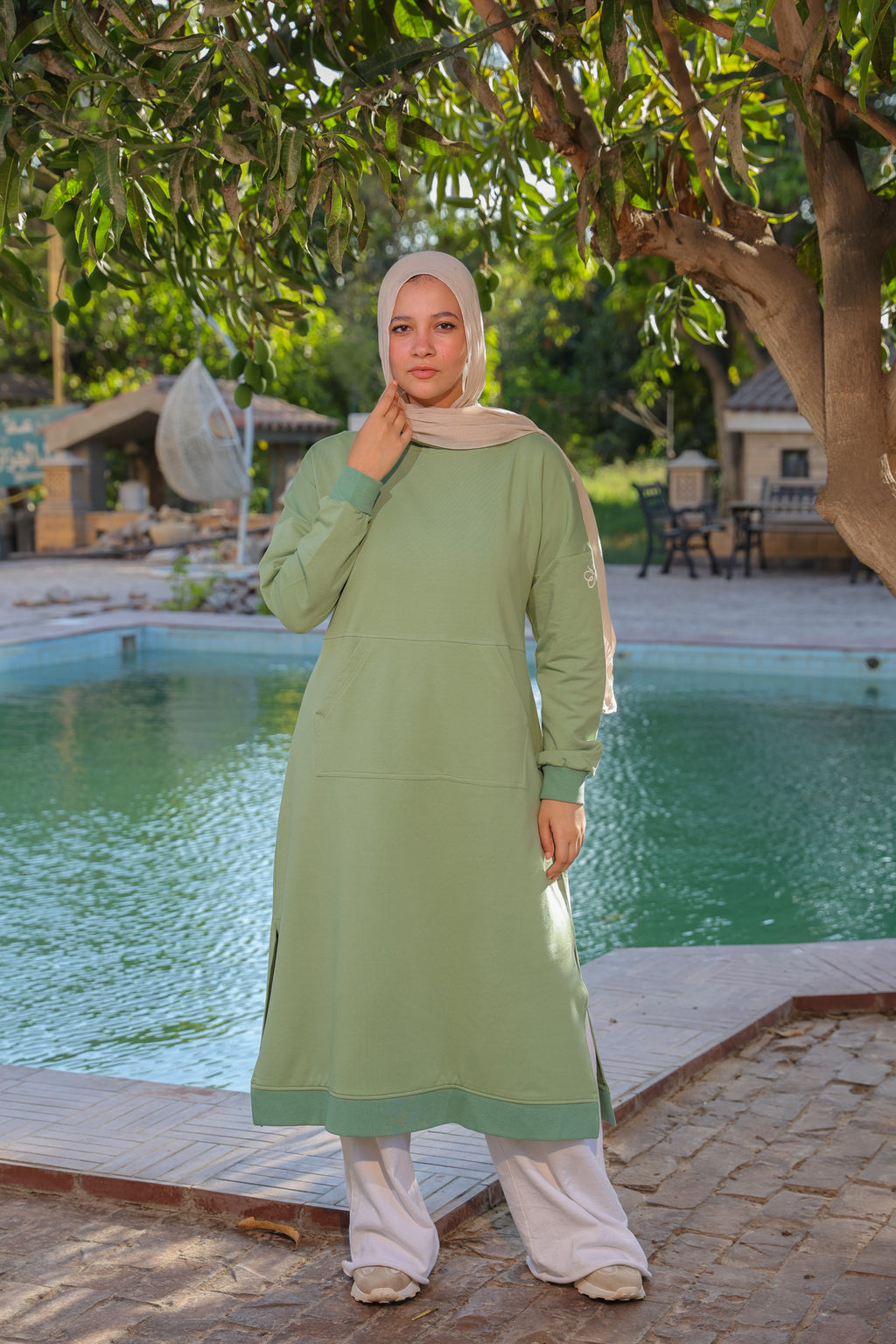 Lune Shirt Dress -Olive
