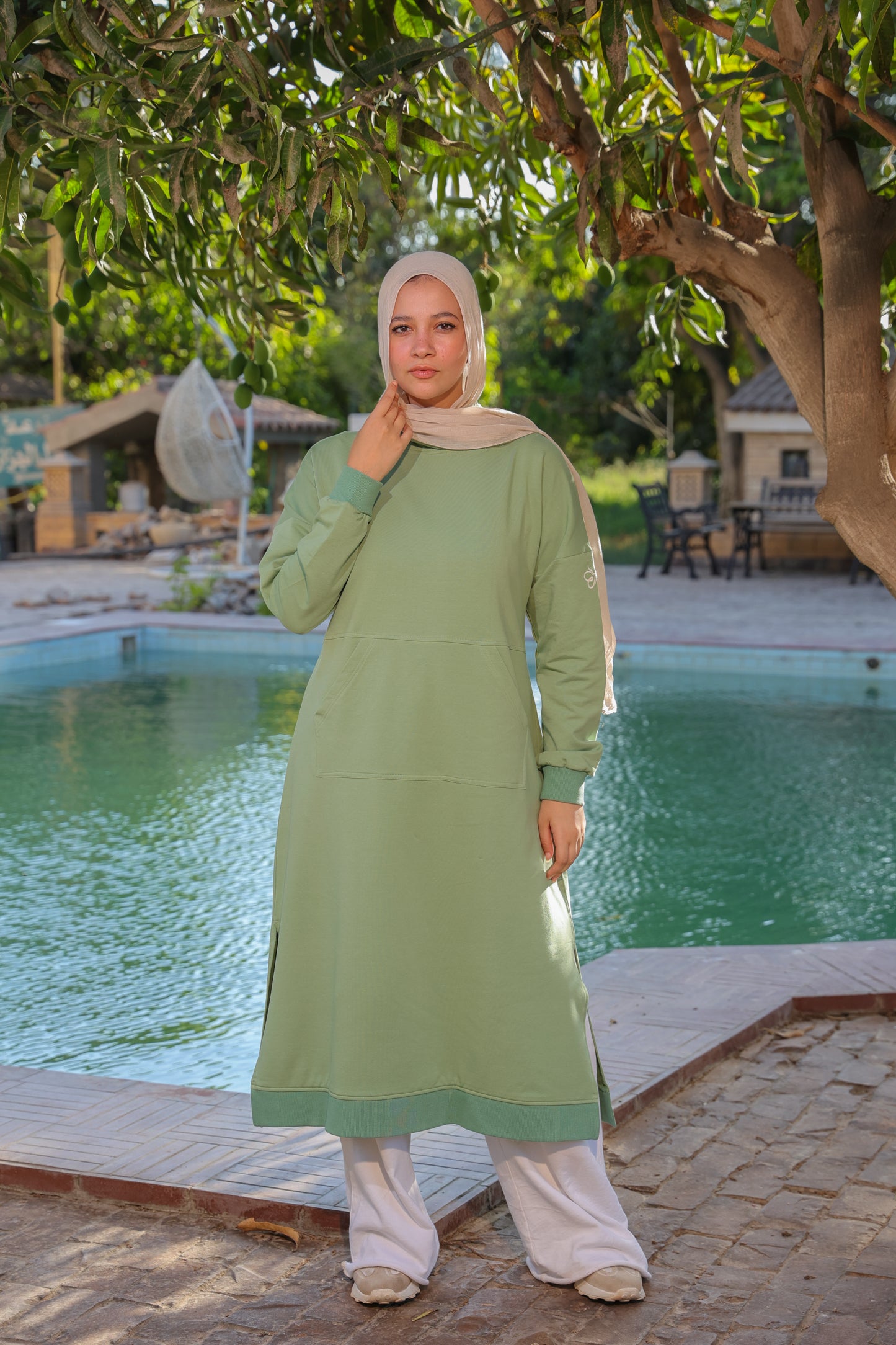Lune Shirt Dress -Olive