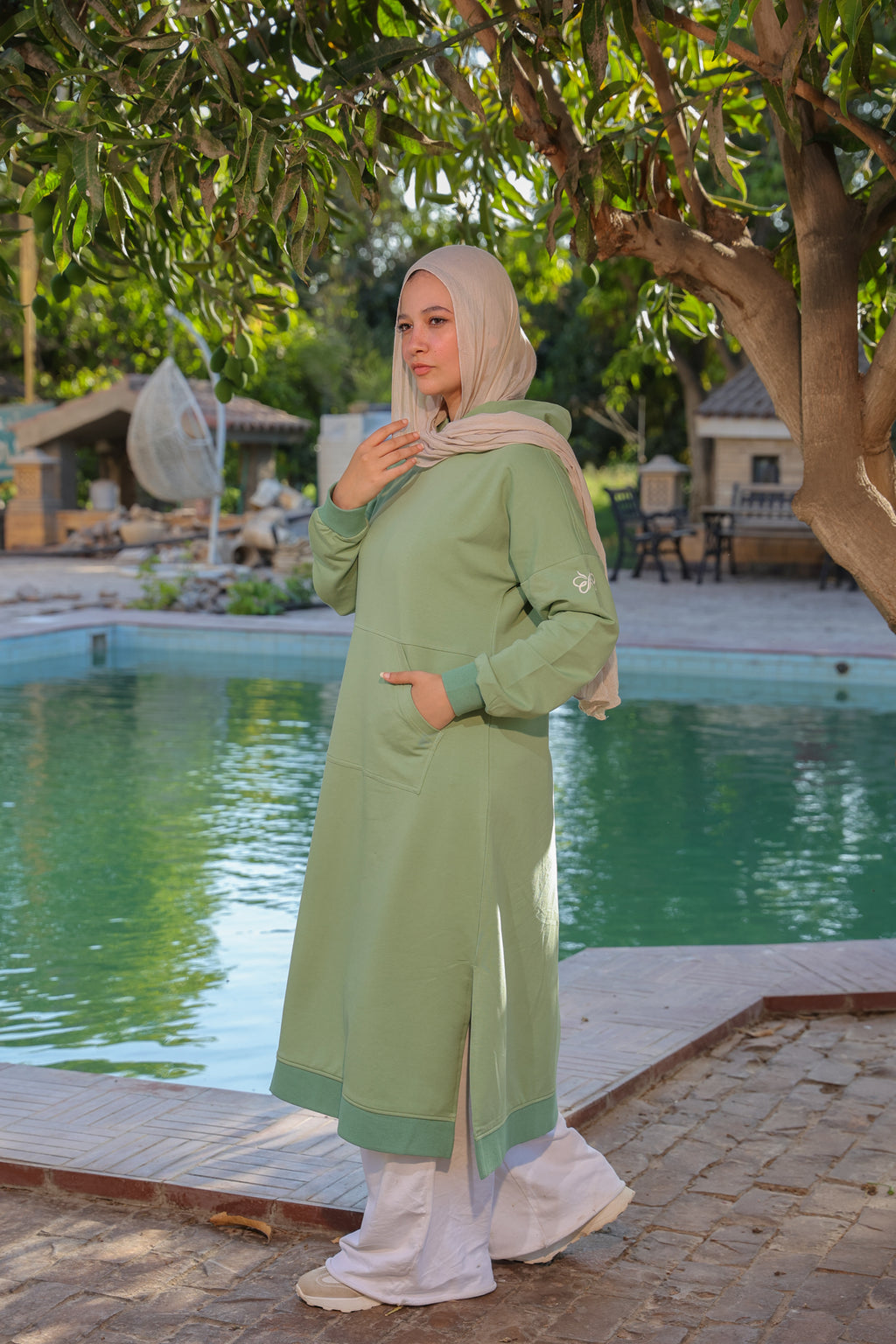 Lune Shirt Dress -Olive