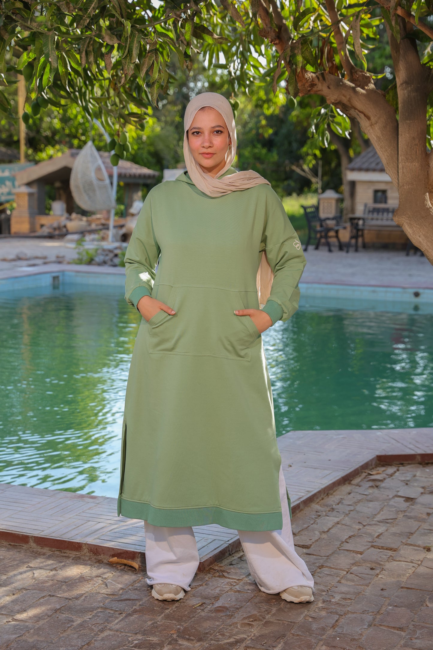 Lune Shirt Dress -Olive